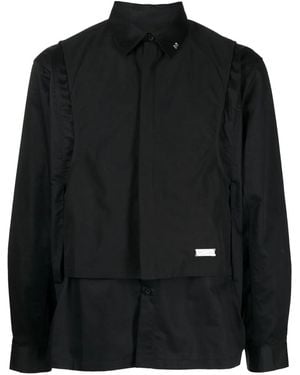 C2H4 Long-Sleeved Layered Shirt - Black