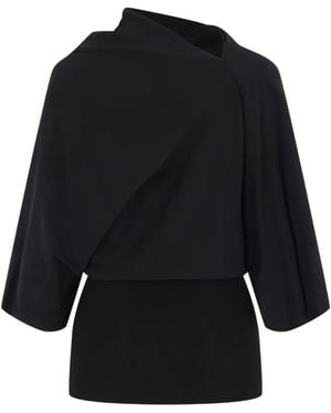 Rick Owens Draped Asymmetric Top - Black