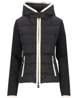Moncler Padded Fleece-Panelled Hoodie - Black