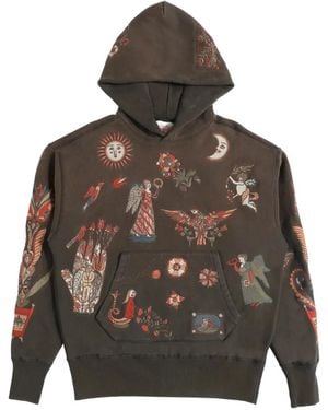 Samuel Zelig Folk Hoodie Mit Stickerei - Grau