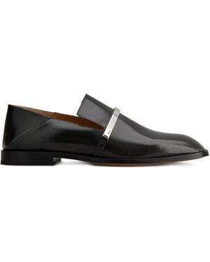 Tod's Metallic-Bar Leather Loafers - Black