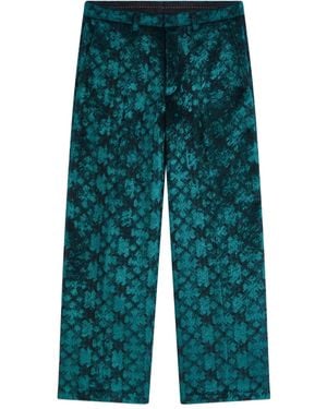 Dries Van Noten ジャカード パンツ - ブルー