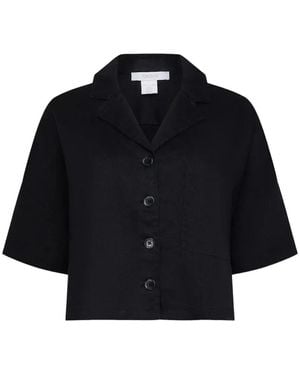 DKNY Short-Sleeve Convertible-Collar Shirt - Black