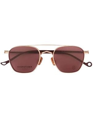 Eyepetizer Ice Clip-On Pilot-Frame Sunglasses - Metallic