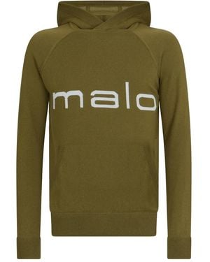 Malo Logo-Detail Hoodie - Green