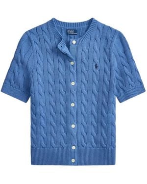 Polo Ralph Lauren Cardigan Mit Zopfmuster - Blau