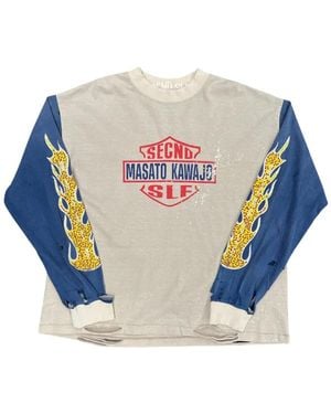 Secnd Slf X Masato Kawajo Firestorm Long-Sleeve T-Shirt - Blue