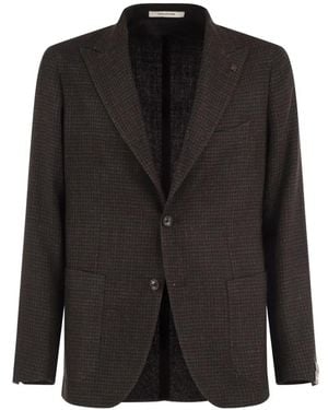 Tagliatore Micro-Pattern Single-Breasted Blazer - Black