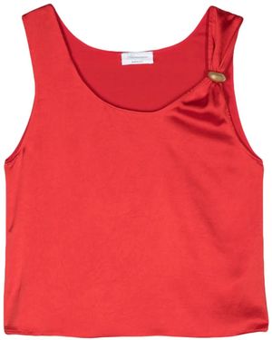 Blumarine Sleeveless Crepe Blouse - Red