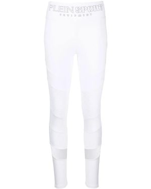 Philipp Plein Statement Cotton-Blend Leggings - White