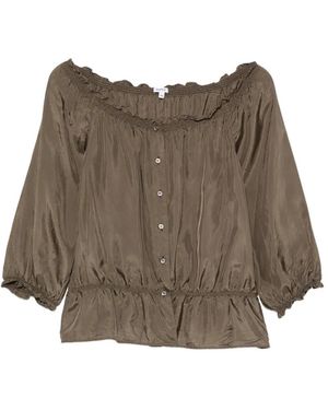 Aspesi Ruffled Button Blouse - Green