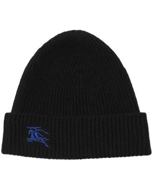 Burberry Ribbed Cashmere Beanie - Black