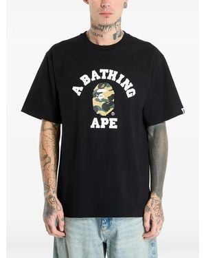 A Bathing Ape 1St Camo University Tee T-Shirt - Black