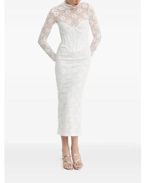 elegant maxi lace elopement wedding dress with ruffle sleeves reviews CLARISSA Maternity Wedding Dress – Lula Bridal