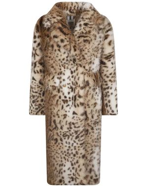 S.w.o.r.d 6.6.44 Mantel Aus Faux Fur Mit Leopardenprint - Weiß