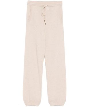 N.Peal Cashmere Knitted Track Pants - Natural