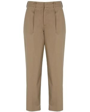 PT Torino Pleated-Detail Cropped Pants - Natural
