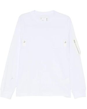 Sacai Pocket-Detail Long-Sleeve T-Shirt - White