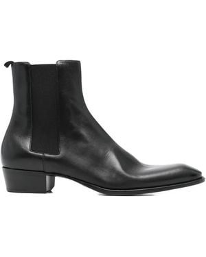 Saint Laurent Stiefel Mit Spitzer Kappe - Schwarz