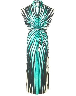 Roberto Cavalli Printed Midi Dress - Green