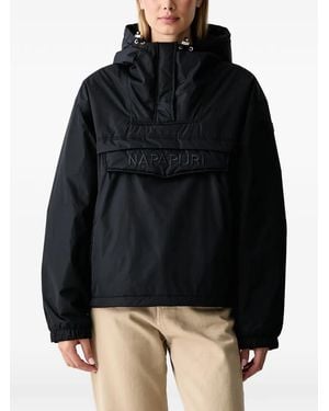 Napapijri Chaqueta Rainforest Optique Con Capucha Y Logo Bordado - Negro