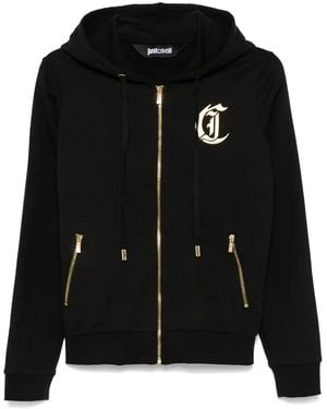 Just Cavalli Sudadera Con Capucha Y Logo - Negro