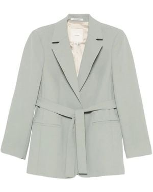 Calvin Klein Blazer À Taille Ceinturée - Grey