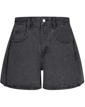 JNBY High-Waisted Denim Shorts - Black