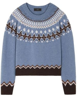 Alanui Geometric Pattern Wool Crewneck Sweater - Blau