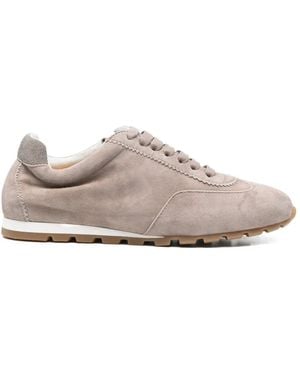 Doucal's Lace-Up Flat Sneakers - White