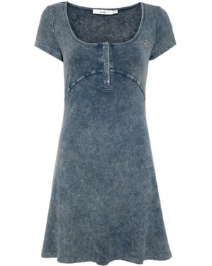 B+ AB Logo-Appliqué Ribbed Minidress - Blue