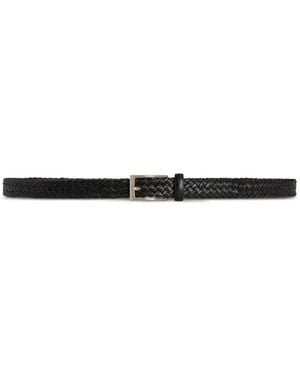 Lardini Braided Leather Belt - White