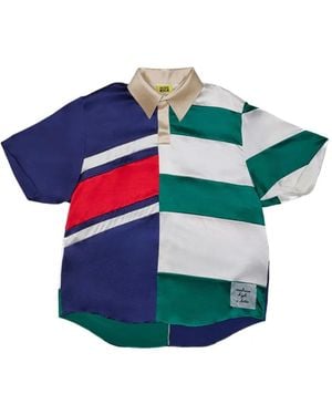Melrose High X Lotto Ivy League Silk Polo Shirt - Blue