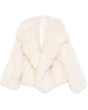 Norma Kamali Faux Fur Coat - White