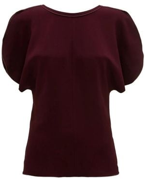 Victoria Beckham ドレープスリーブ ブラウス - レッド