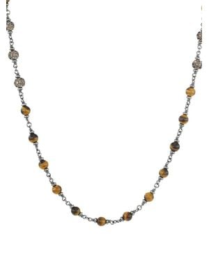 David Yurman Sterling Spiritual Beads Rosary Diamond Necklace (6Mm) - Natural