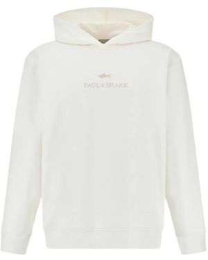 Paul & Shark Logo-Print Hoodie - White