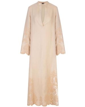 Kiton V-Neck Maxi Dress - White