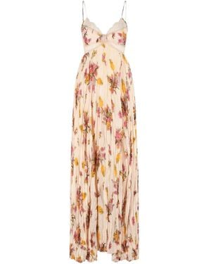 Blumarine Sleveless Floral Dress - Metallic