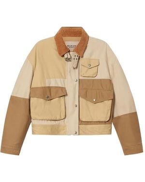 Isabel Marant Patchwork Corduroy-Collar Jacket - Natural