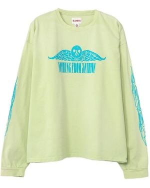 KAMIYA Skull-Print Long-Sleeve Sweatshirt - Green