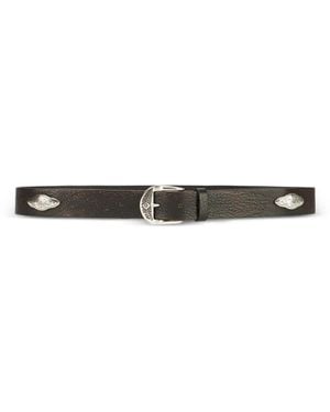 Fortela Culien Embellished Leather Belt - White
