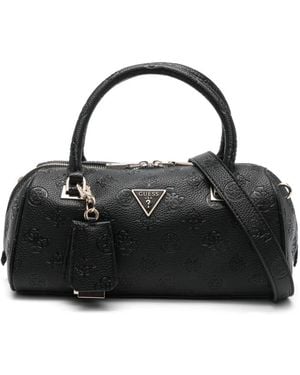 Guess Bolso Shopper Cresidia Ii Con Asa En La Parte Superior - Negro