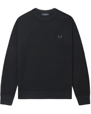 Fred Perry Logo Crew-Neck Jumper - Blue