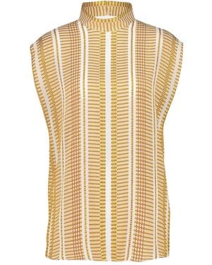 Zeus+Dione High-Neck Striped Top - White