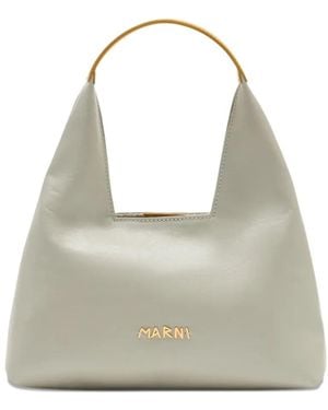 Marni Mini Leather Shoulder Bag - Grey