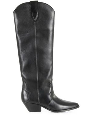 Isabel Marant Denvee Pointed-Toe Cowboy Boots - Black