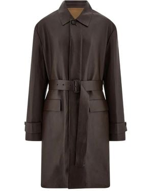Ferragamo ベルテッド コート - ブラック