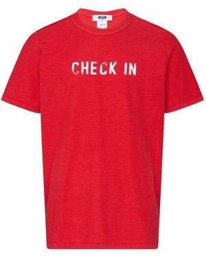 MSGM Double-Face Reversible T-Shirt - Red