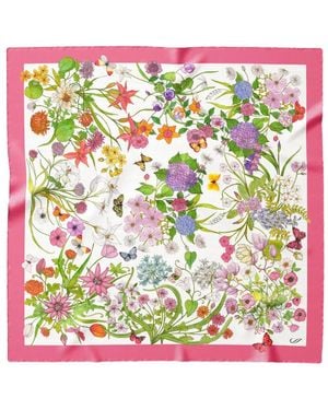 Elizabetta Flora Silk Scarf - Pink